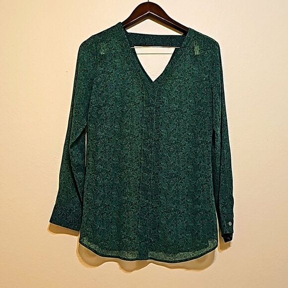 Cabi Bountiful Blouse Sheer Green medium - Picture 1 of 7